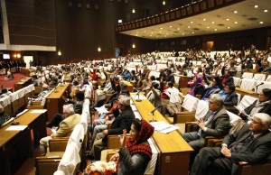 Nepalese parliamentarians gesture while voting to pass a long-delayed bill in Kathmandu on December 16, 2015.  Nepal's parliament has passed long-delayed legislation which will pave the way for rebuilding after April's massive earthquake, ending months of bickering that paralysed reconstruction efforts despite donors pledging billions in aid. AFP PHOTO/ Prakash MATHEMA / AFP / PRAKASH MATHEMA        (Photo credit should read PRAKASH MATHEMA/AFP/Getty Images)