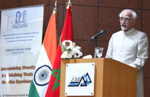 Hamid Ansari addressing at the Mohammed V University_121286